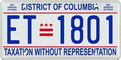 DC license plate ET1801