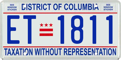 DC license plate ET1811