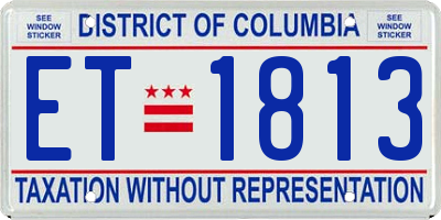 DC license plate ET1813