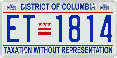 DC license plate ET1814