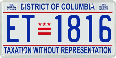 DC license plate ET1816