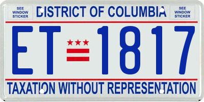 DC license plate ET1817