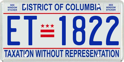 DC license plate ET1822