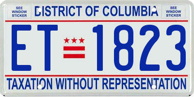 DC license plate ET1823