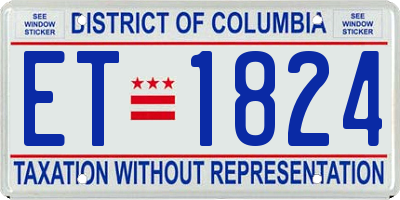 DC license plate ET1824