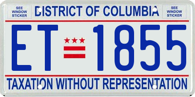 DC license plate ET1855