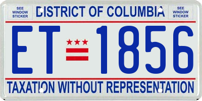 DC license plate ET1856