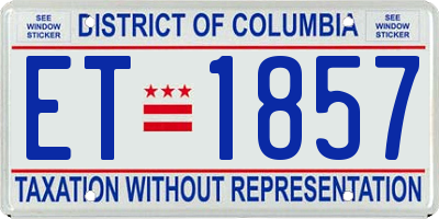 DC license plate ET1857