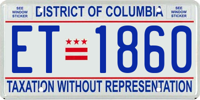 DC license plate ET1860