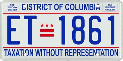 DC license plate ET1861