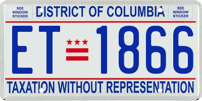 DC license plate ET1866