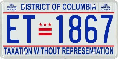 DC license plate ET1867