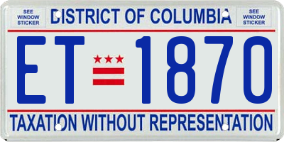 DC license plate ET1870