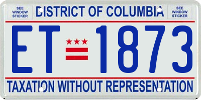 DC license plate ET1873