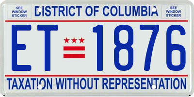 DC license plate ET1876