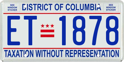 DC license plate ET1878