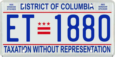 DC license plate ET1880