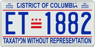 DC license plate ET1882
