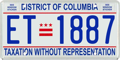 DC license plate ET1887