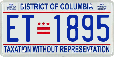 DC license plate ET1895