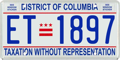 DC license plate ET1897