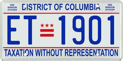 DC license plate ET1901