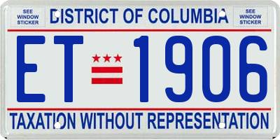 DC license plate ET1906