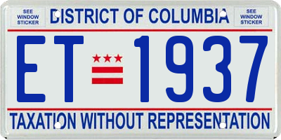 DC license plate ET1937