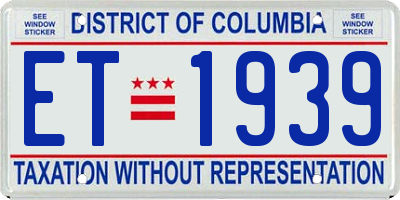 DC license plate ET1939