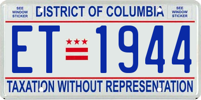 DC license plate ET1944