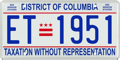 DC license plate ET1951