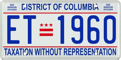 DC license plate ET1960