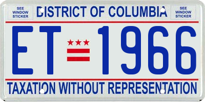 DC license plate ET1966