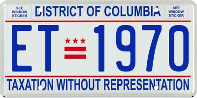DC license plate ET1970