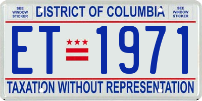 DC license plate ET1971