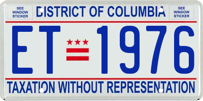 DC license plate ET1976