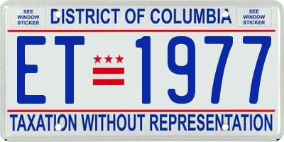 DC license plate ET1977