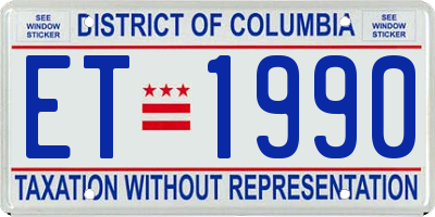 DC license plate ET1990