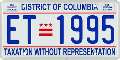 DC license plate ET1995