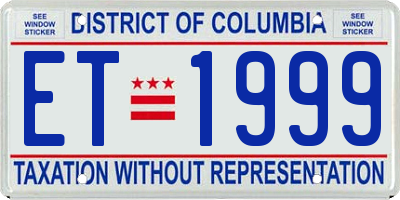 DC license plate ET1999