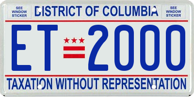 DC license plate ET2000