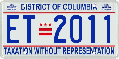 DC license plate ET2011