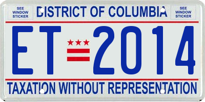 DC license plate ET2014