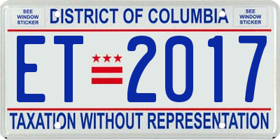 DC license plate ET2017