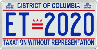 DC license plate ET2020