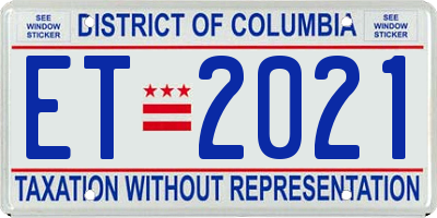 DC license plate ET2021