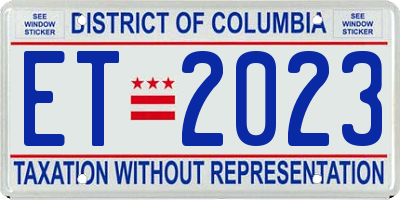 DC license plate ET2023