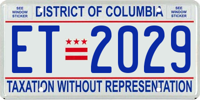 DC license plate ET2029