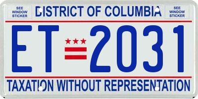 DC license plate ET2031