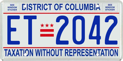 DC license plate ET2042